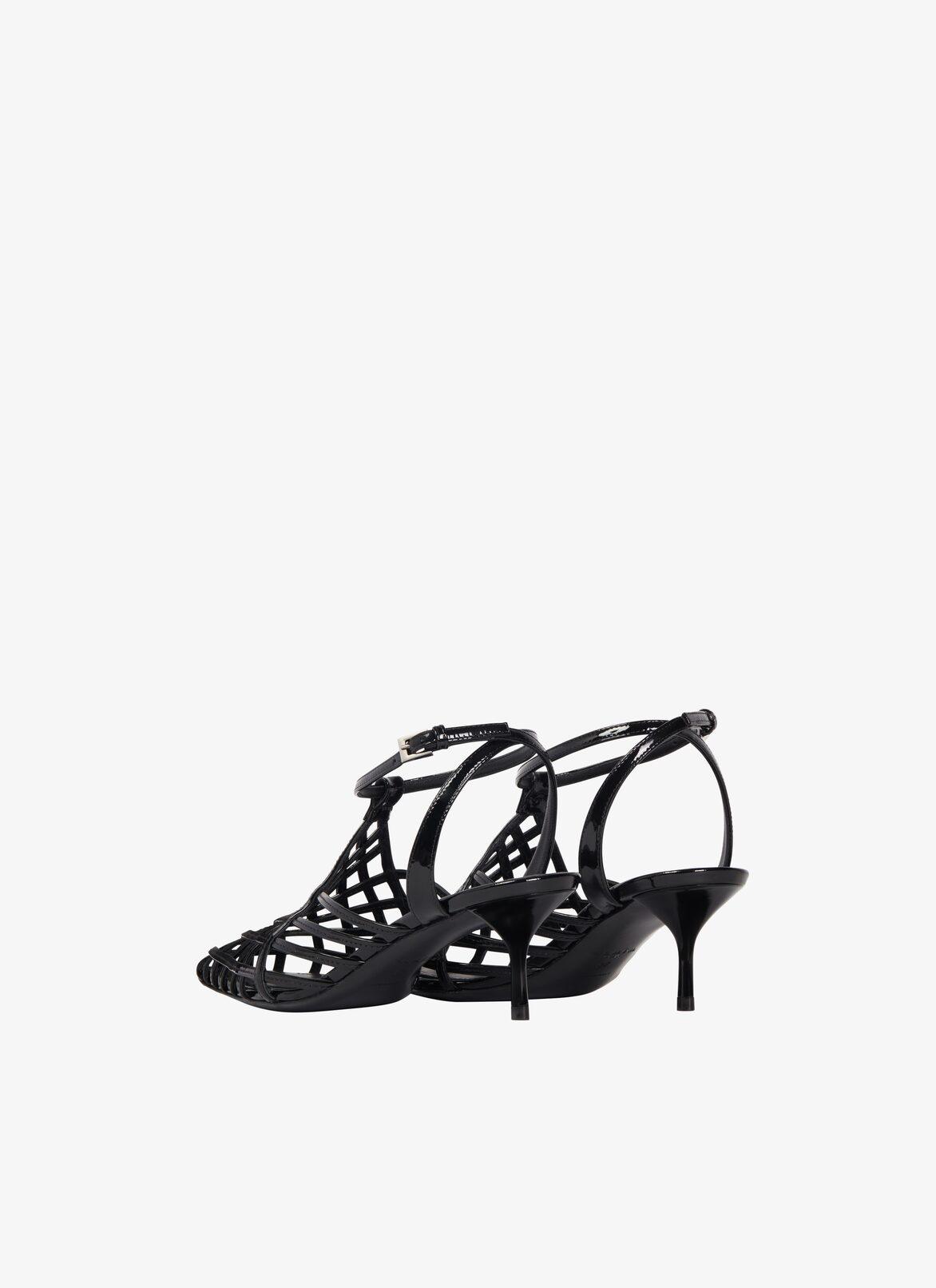 LA CAGE SANDALS IN PATENT CALFSKIN  ALAÏA BLACK LA CAGE SANDALS IN PATENT CALFSKIN